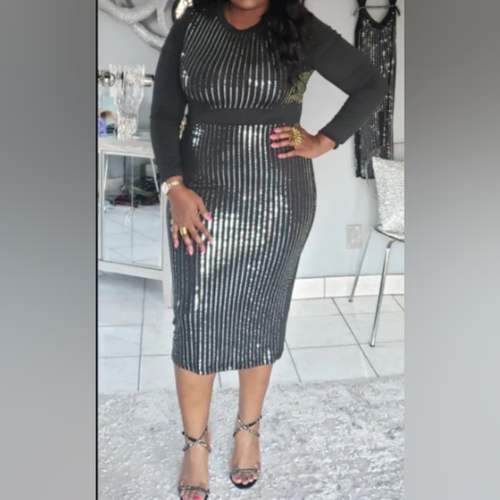 Sparkle Shine bodycon Midi length dress